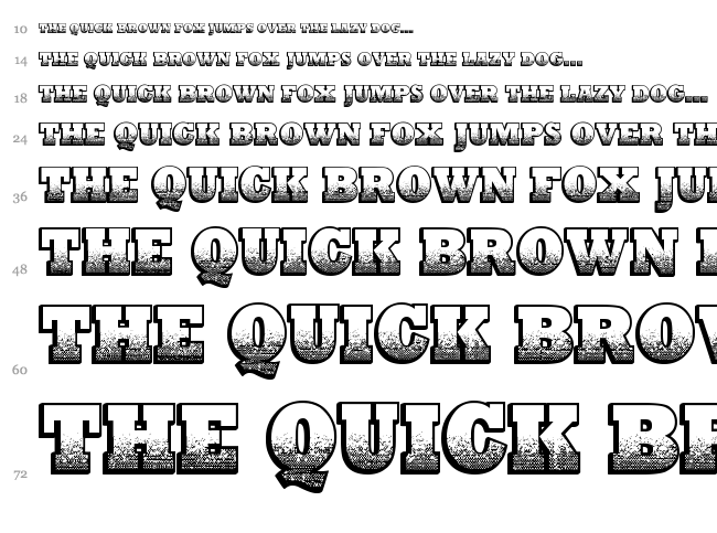 Print Oldyz font waterfall